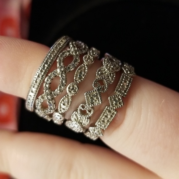 5 Sterling silver 925 infinity bands rings - Picture 6 of 6